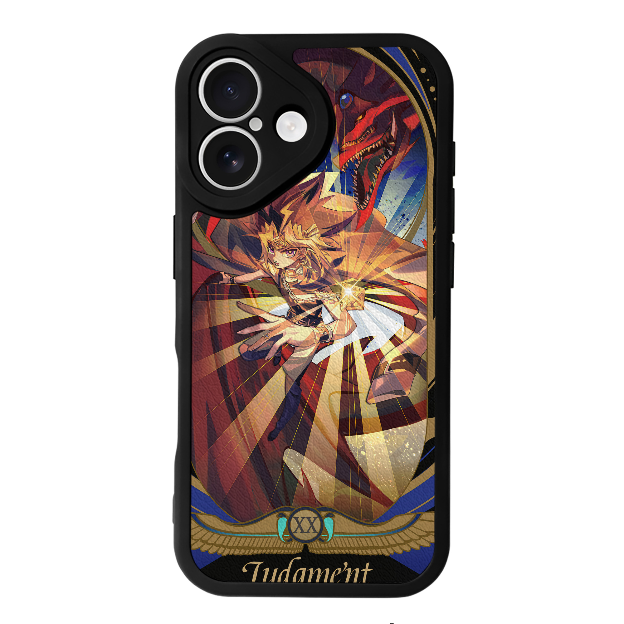 （画像用） 遊☆戯☆王 Yu-Gi-Oh! 【iPhone 16シリーズ対応】シリコンスマホケース（レザー調） 材質：シリコン